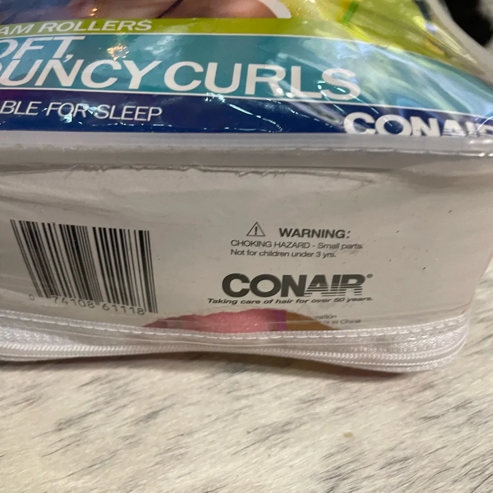 Conair Foam Rollers Soft Bouncy Curls Foam Hair Rollers, For Sleep, Neon, 48 Ct.